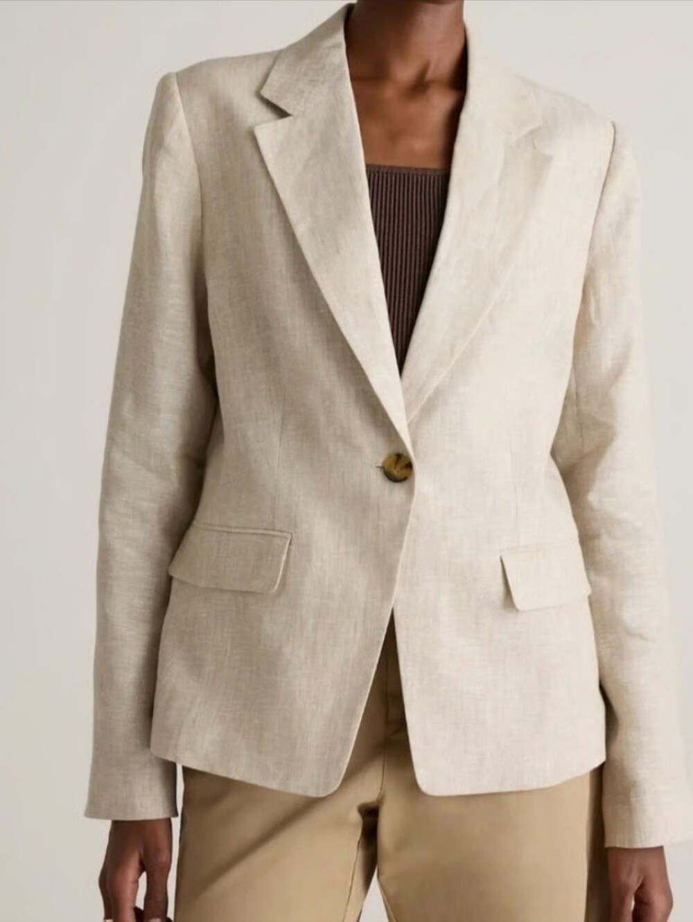 Quince Ladies 100% European Linen Blazer. Size S